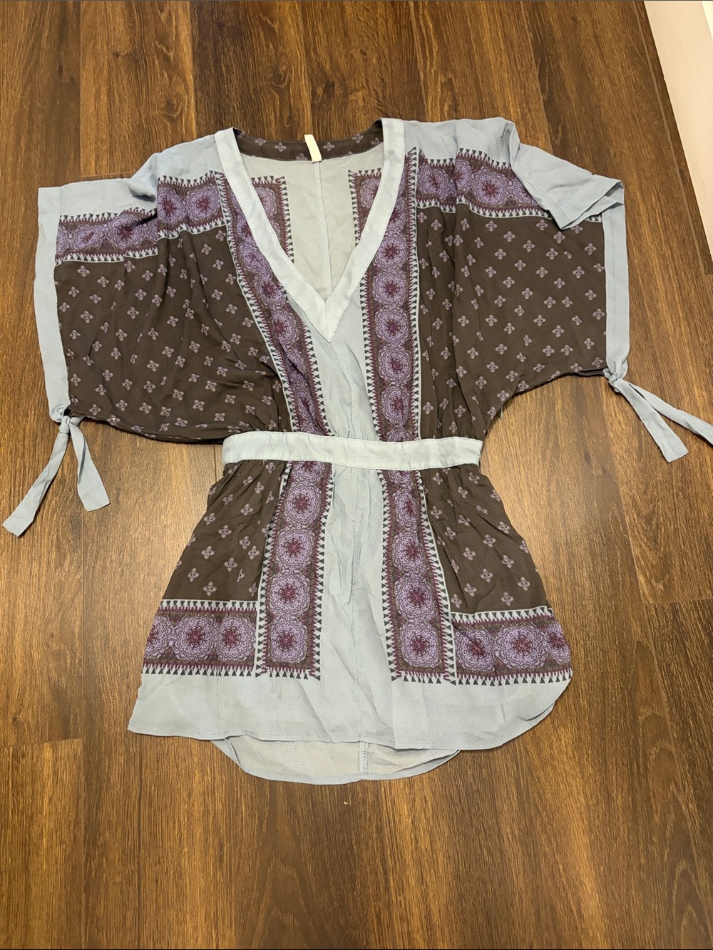 Free People Kimono style Santa Cruz Blue dress Xs